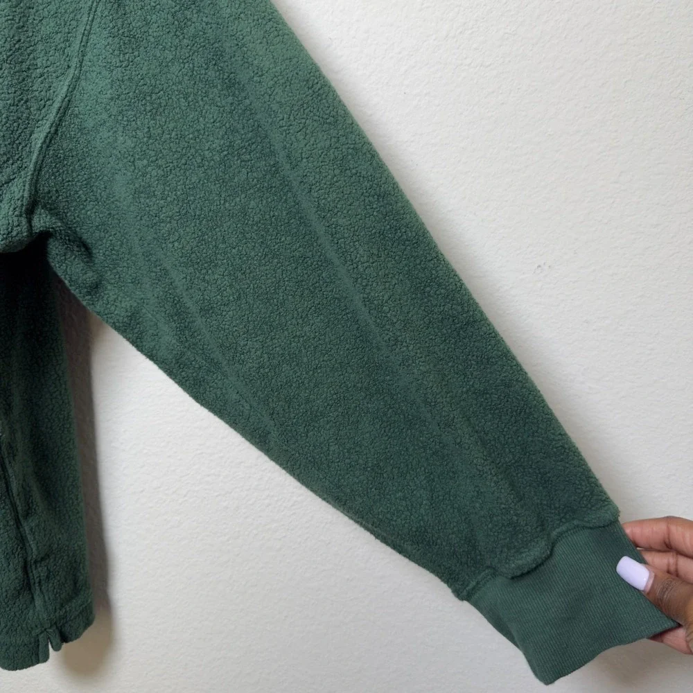 Aerie Women‎ Sherpa Henley Sweater XL Oversized Fleece Sweatshirt Green Lounge